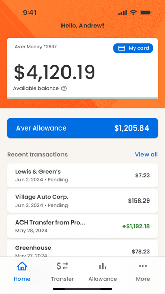 Aver: Mobile Banking Screenshot 1 of 3