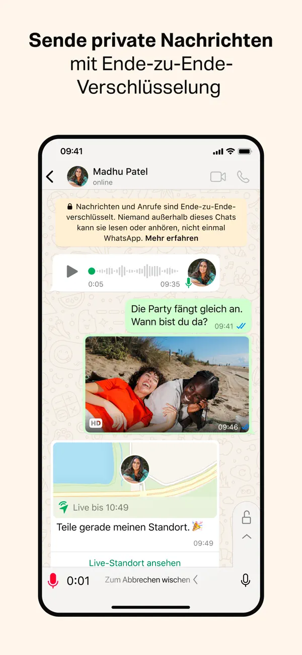 WhatsApp Messenger iPhone App Screenshot 2 – Soziale Netzwerke