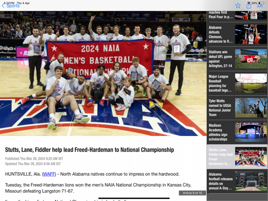 48 Sports ZONE iPad screenshot 4 - Sports app