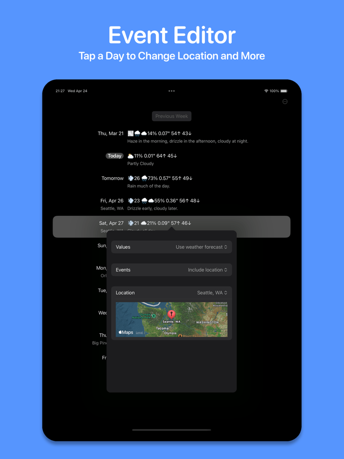 Weather Events - for Calendar