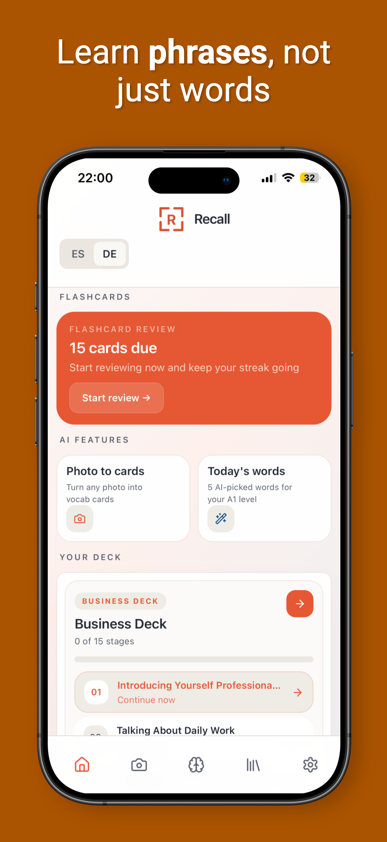 Recall: AI Language Flashcards