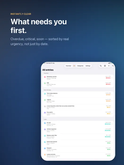 Expiry — iPad Screenshot 3
