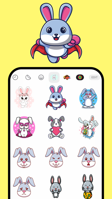 Screenshot #3 pour Adorable Bunny Stickers Set