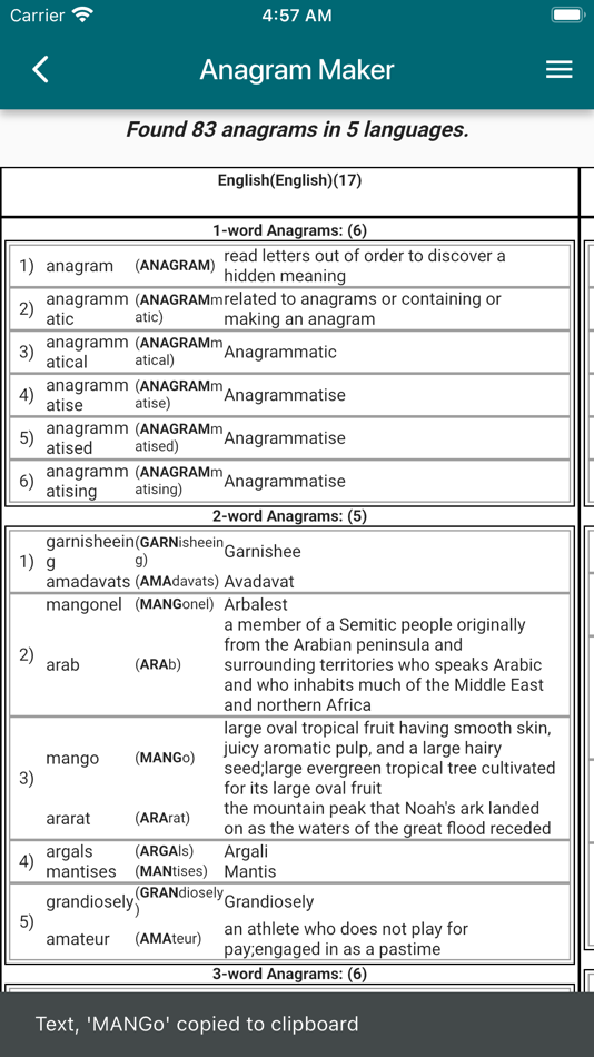 #7. Anagram Maker (iOS) 由: Keith Harryman