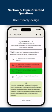 Cardiac Rehabilitation Test iPhone screenshot