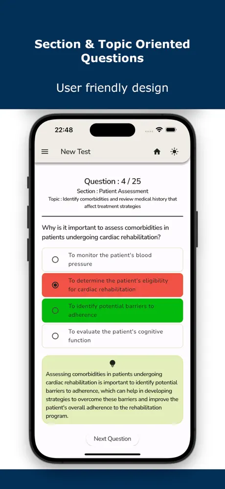 Cardiac Rehabilitation Test Screenshot 1