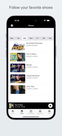 92.9 Peak FM screenshot
