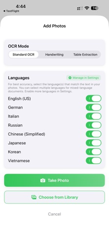 Photo OCR To Text screenshot