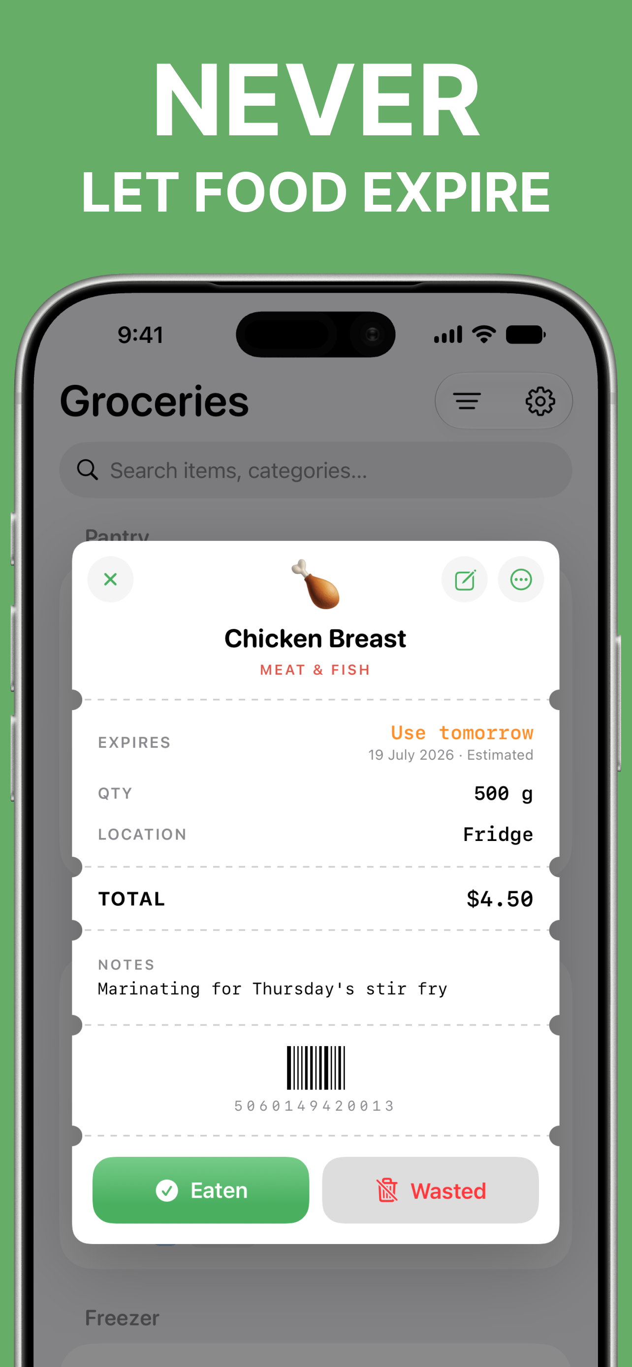 Food Stock & Expiry: PantryKit screenshot 5