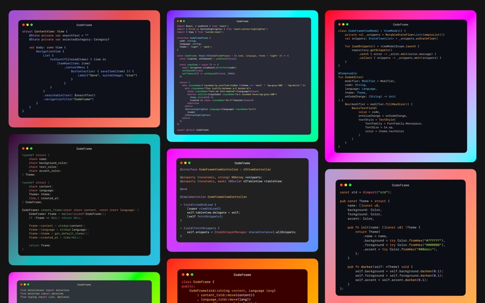 #3. CodeFrame - Code to Image (macOS) By: Kevin Hermawan