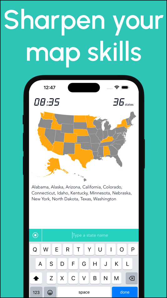#2. Geography Map Game: 50 States (iOS) بواسطة: Bugra Sirin