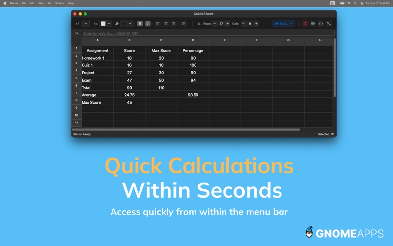Screenshot #2 pour QuickSheet - Light Spreadsheet