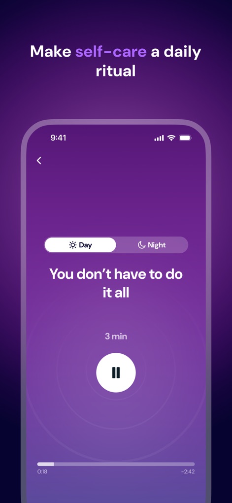 Musa: Period & Pregnancy - Engage in tailored mindfulness exercises with options for Day or Night, promoting a consistent daily self-care ritual.