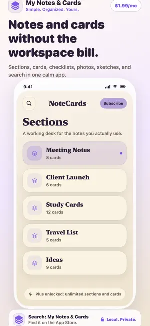 My Notes & Cards screenshot 1