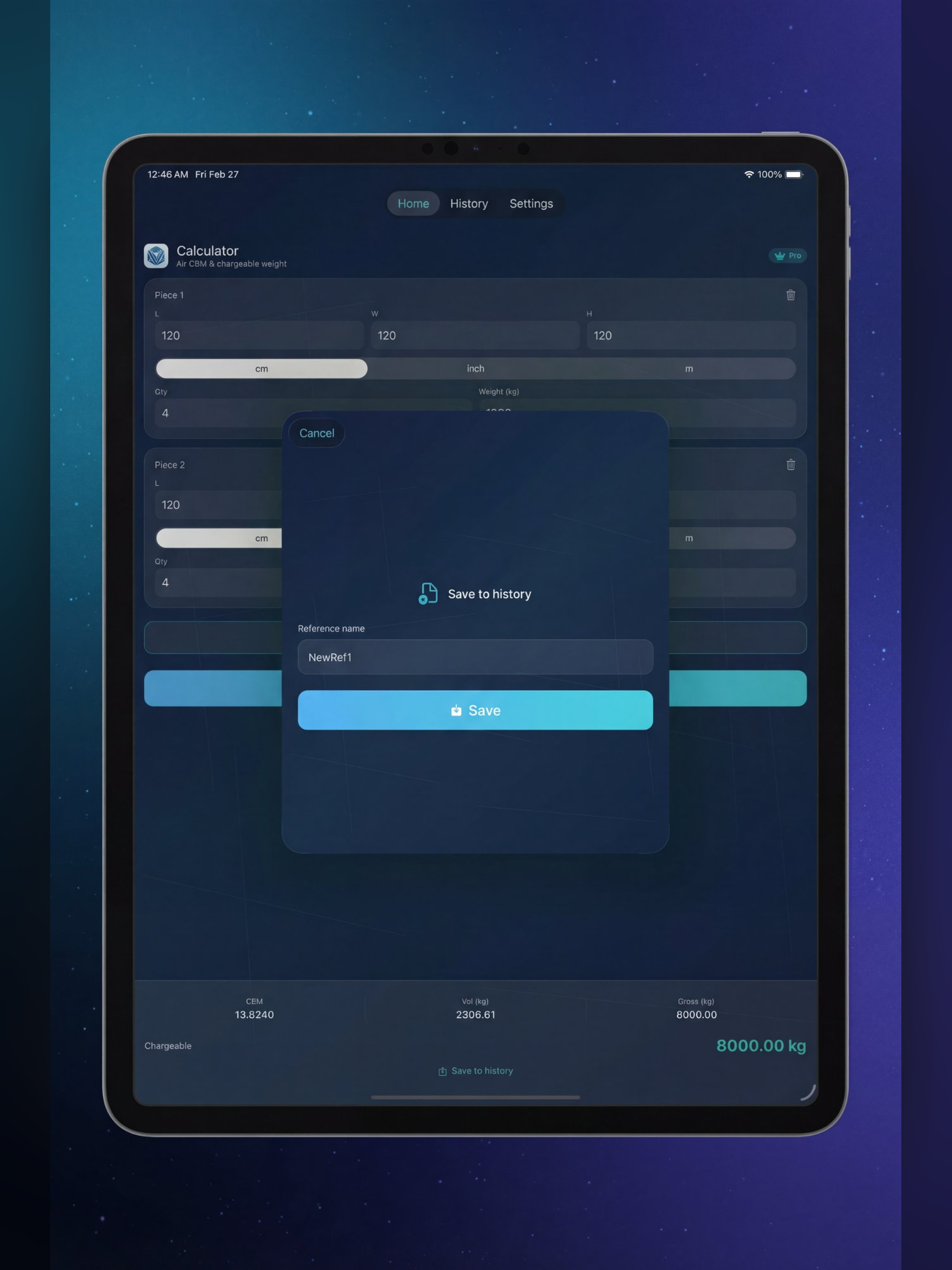 Volumax – Air CBM Calculator