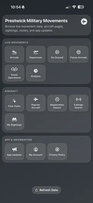 Prestwick Military Movements screenshot 2