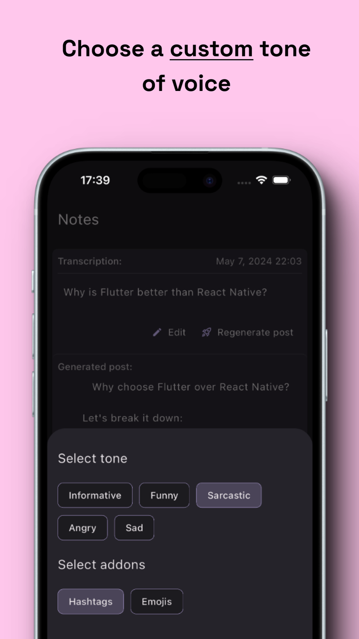Voice Post - LinkedIn posts