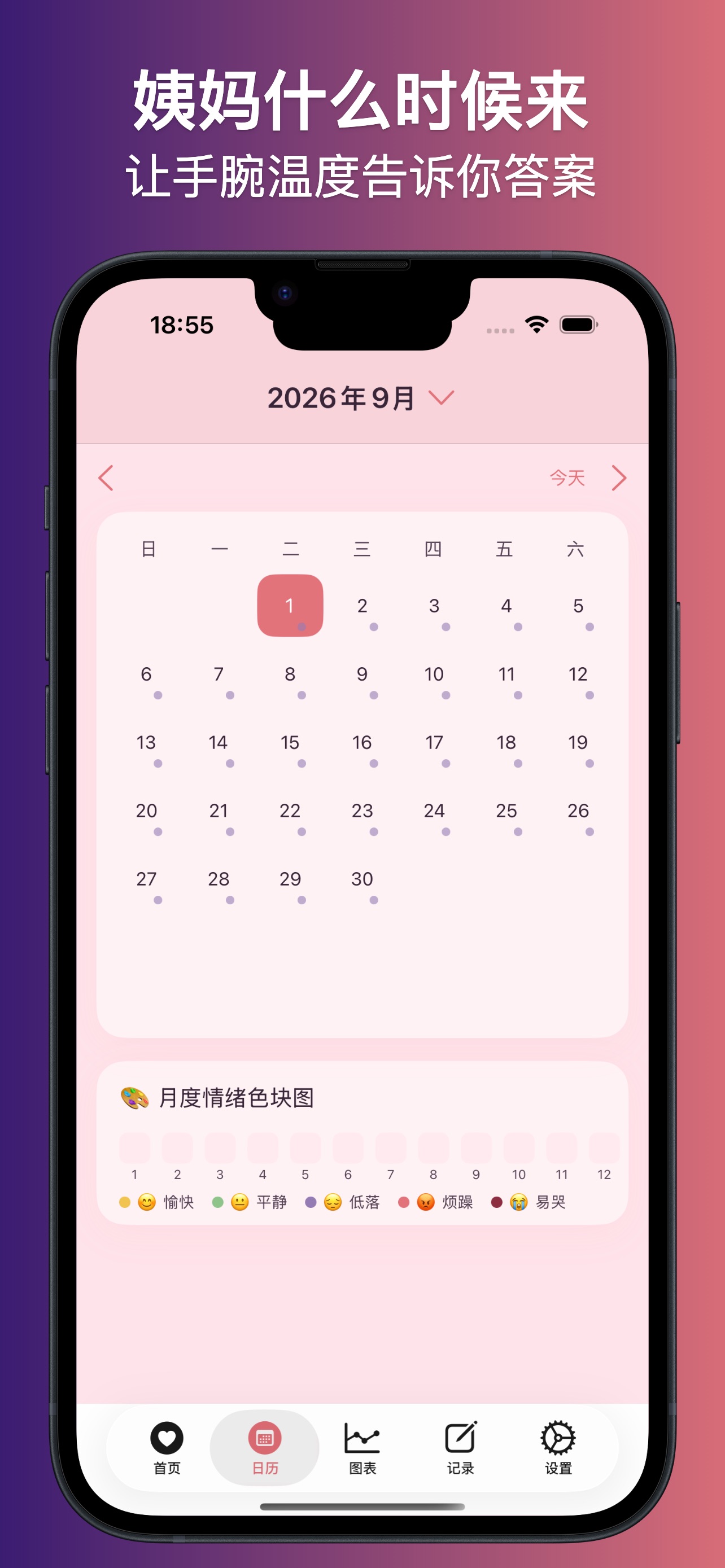 Screenshot 3 of 腕温经期助手 - watch腕温预测经期姨妈来了吗