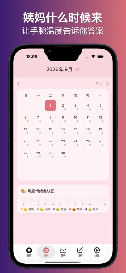 Captura de tela 3 de 5 de 腕温经期助手 - watch腕温预测经期姨妈来了吗