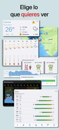 Captura de pantalla de Cartoon Weather en iPhone 3