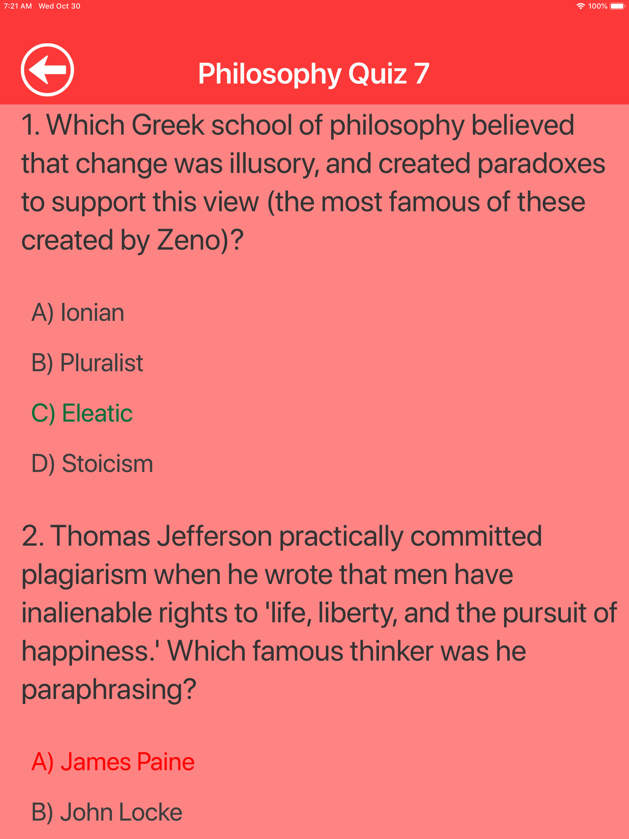 Philosophy Quizzes