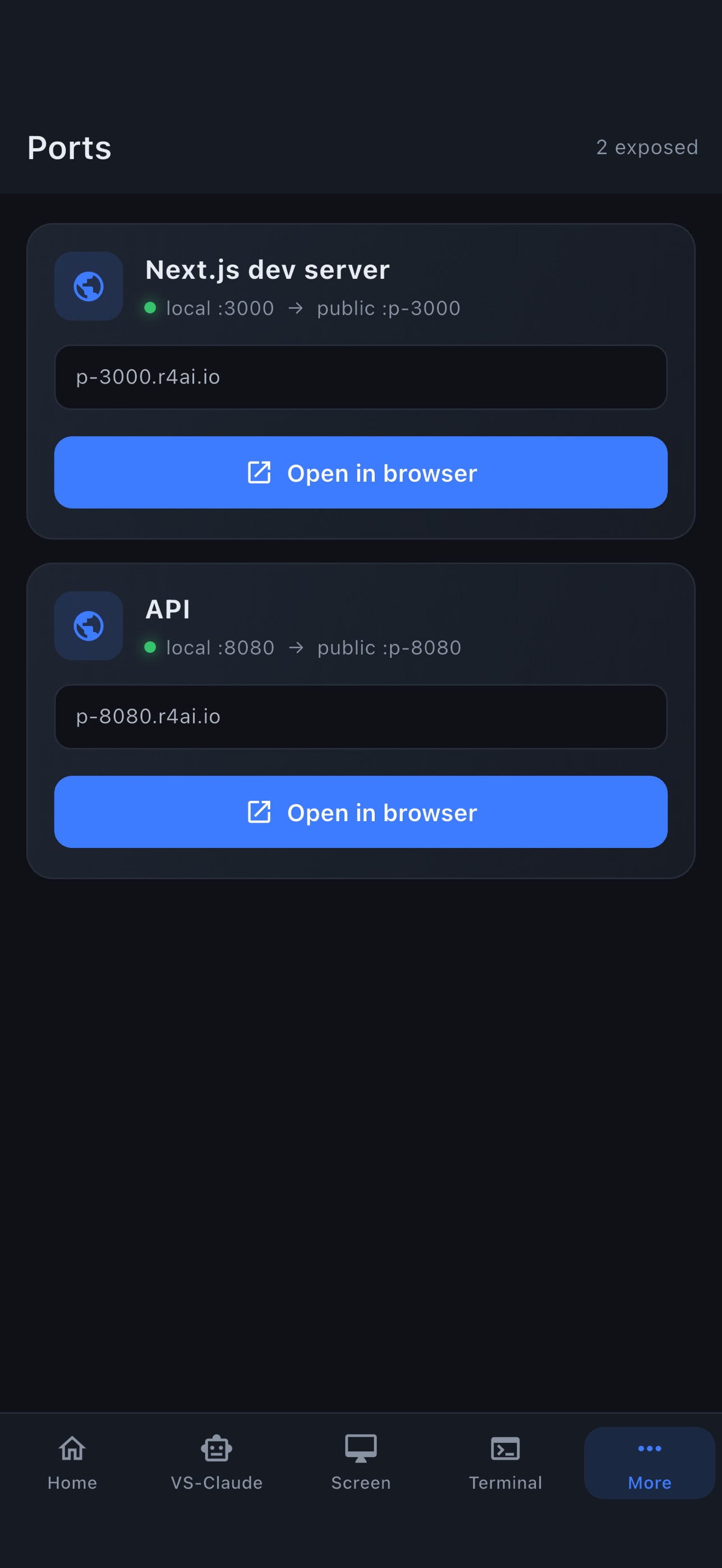 Screenshot 6 of R4AI — Remote Dev Control