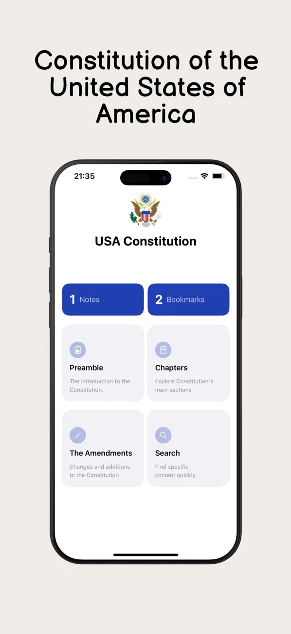 Screenshot #1 pour Constitution of United States.