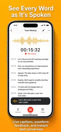 Captura de pantalla de Nota: Meeting Recorder en iPhone 5