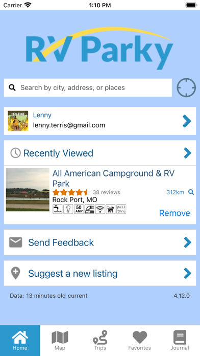 RV Parky - Parks & Campgrounds Screenshot