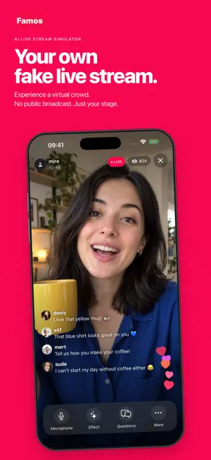 Fake Live Stream - Famos screenshot 1