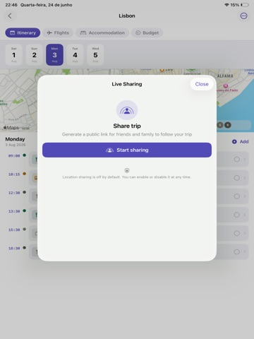 Planr: Plan. Share. Travel. iPad screenshot