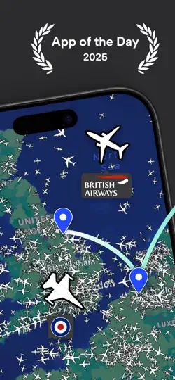 Capture d'écran de Plane Finder ⁃ Flight Tracker sur iPhone 2
