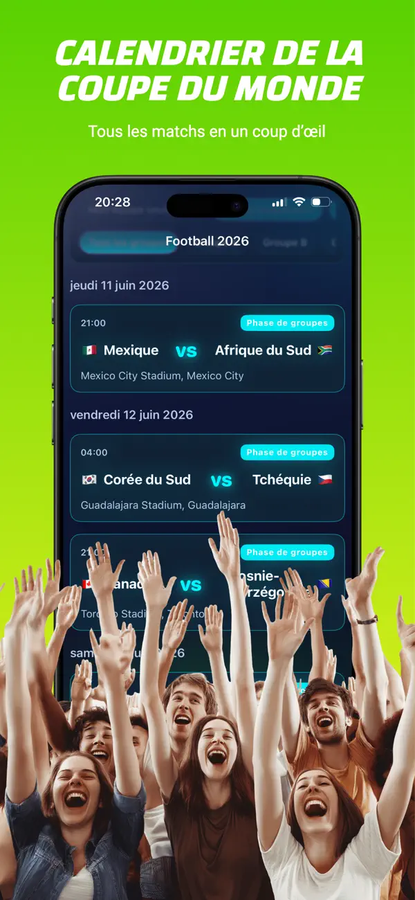 Screenshot #1 pour Football 2026 - Calendrier
