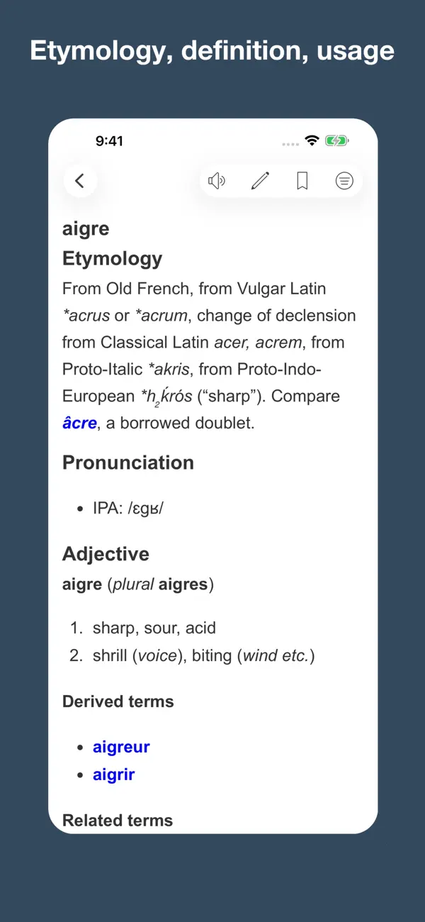 Screenshot #2 pour French Etymology and Origins
