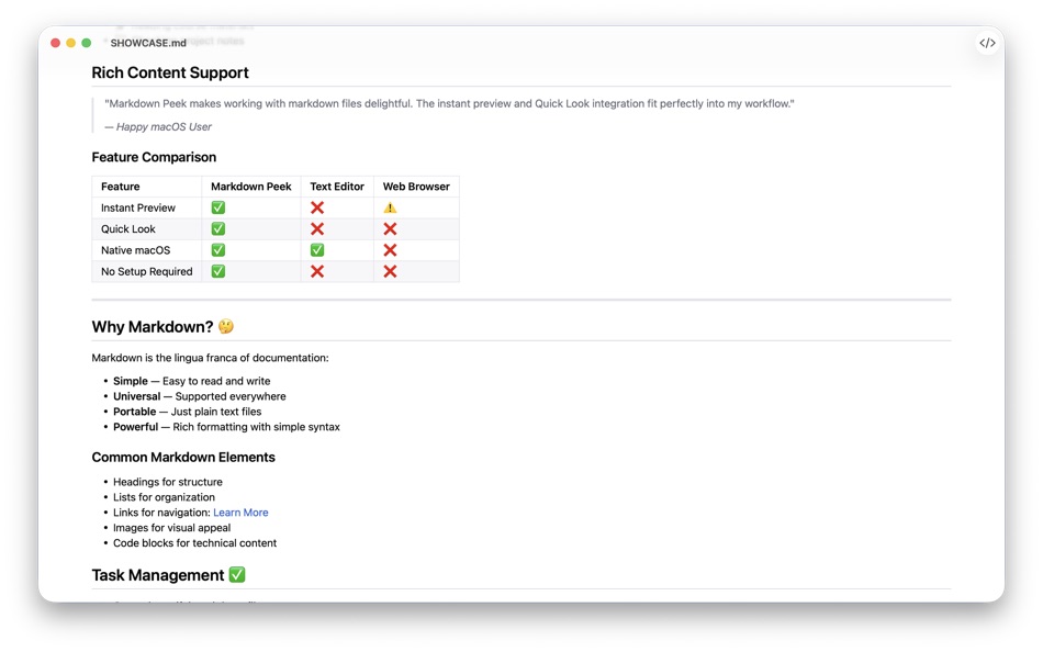 #3. Markdown Peek (macOS) 게시자: Michael Thingmand
