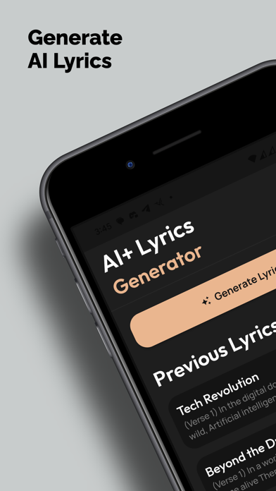 AI Lyrics App Screenshot