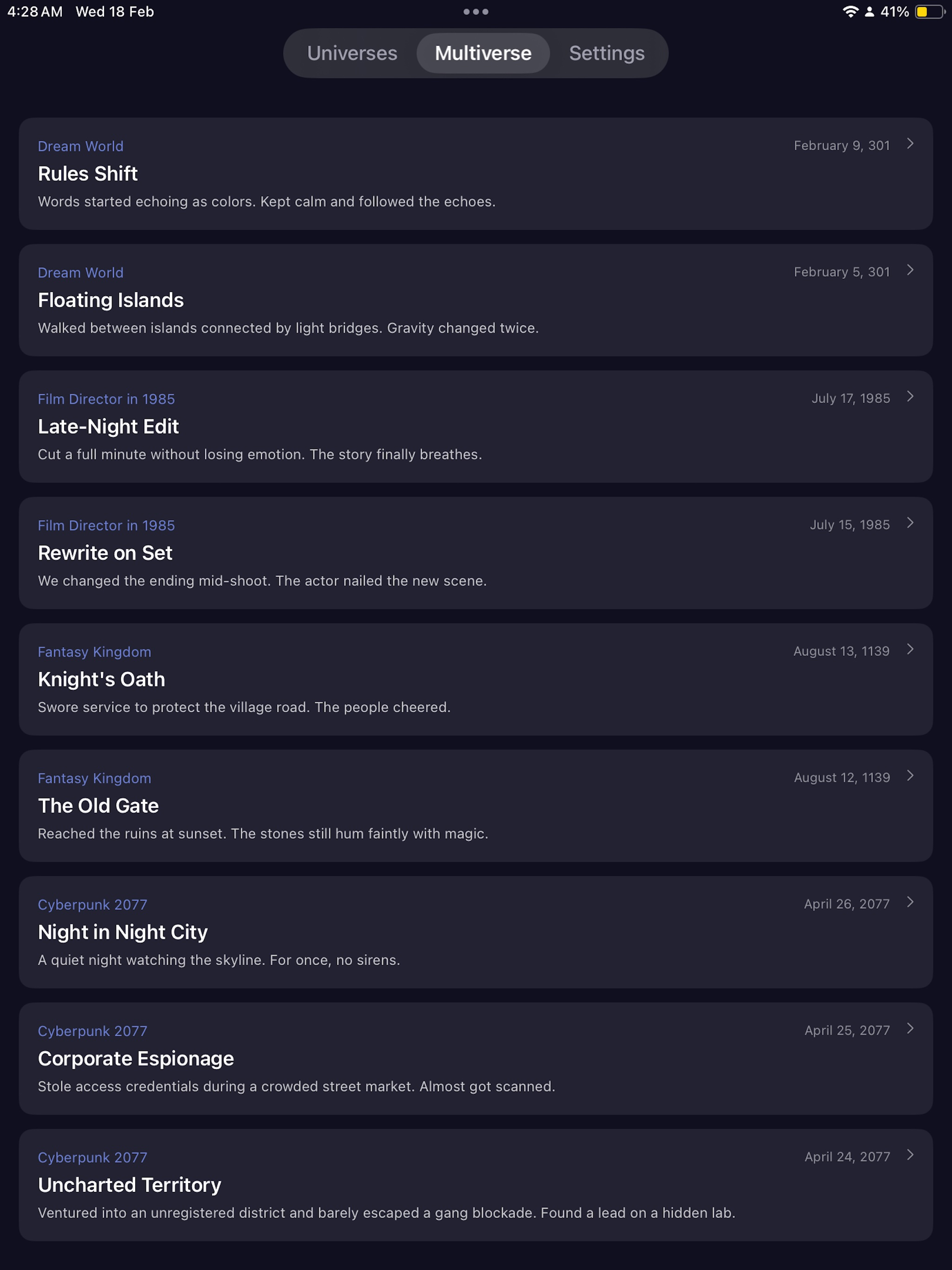 Multiverse Journal screenshot 11