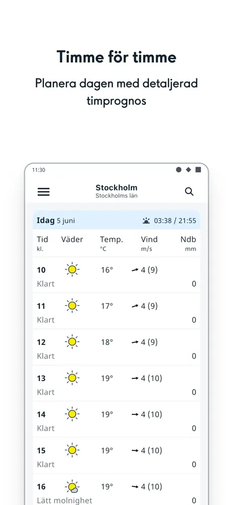 Appen SMHI Väder screenshot 2