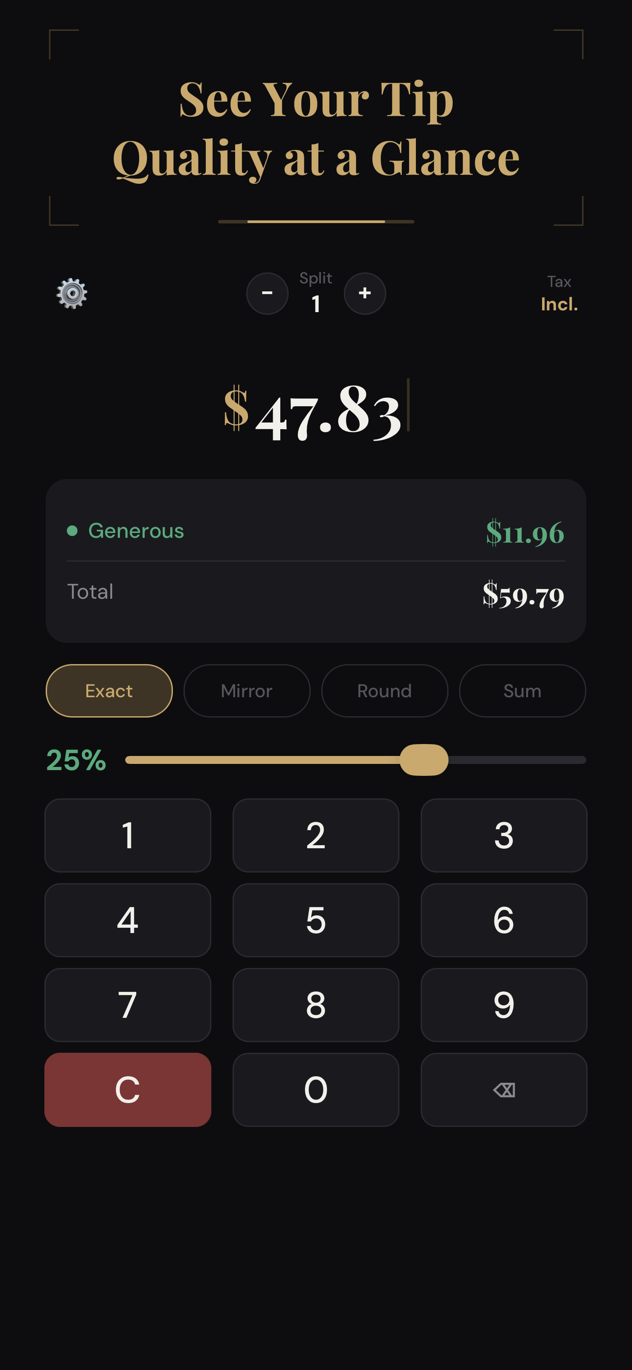 TipNoir — Tip Calculator