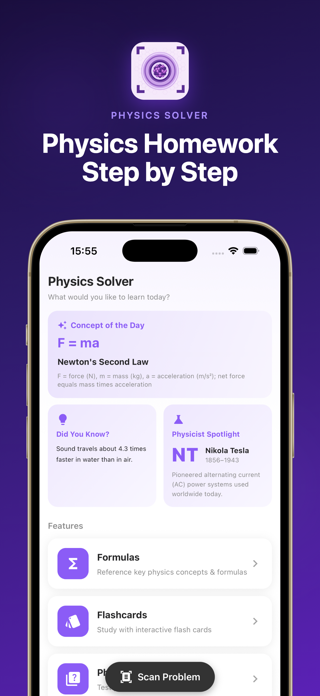 Physics Solver - Homework Help Screenshot 1 of 4