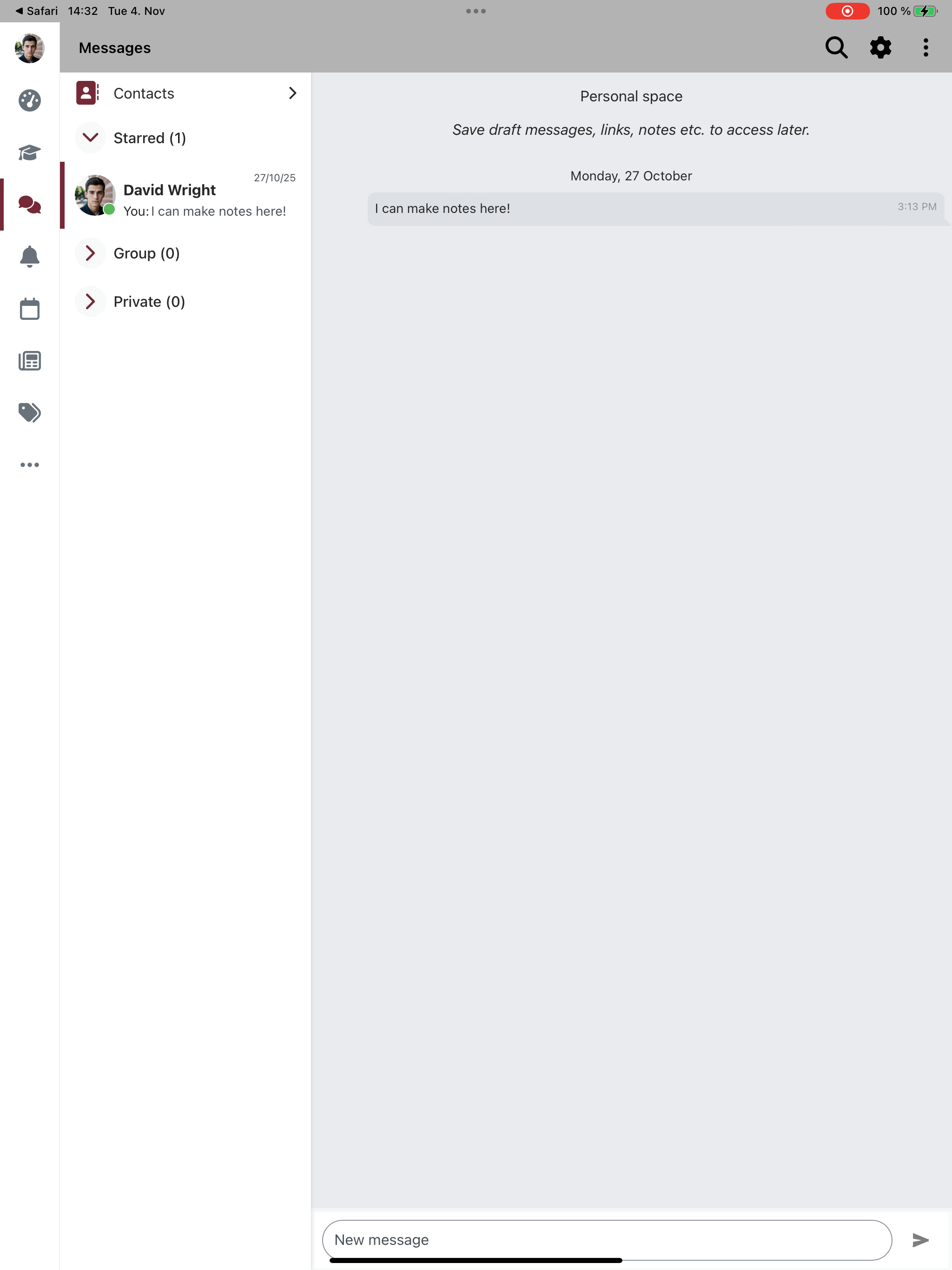 Bellarmine University Moodle screenshot 9