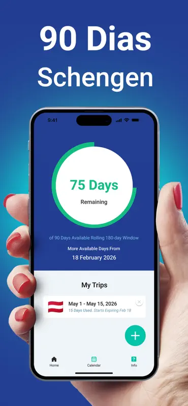 Calculadora Schengen 90/180 screenshot 2 of 3