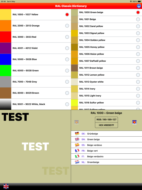 Screenshot #6 pour RAL Classic Colours Dictionary