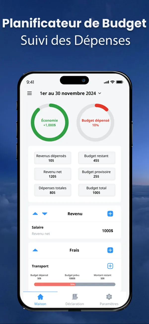 Screenshot #1 pour Gestion Budget - Money Manager