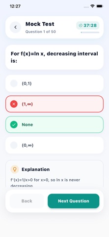 Grade 12 Mathematics Practice iPhone screenshot
