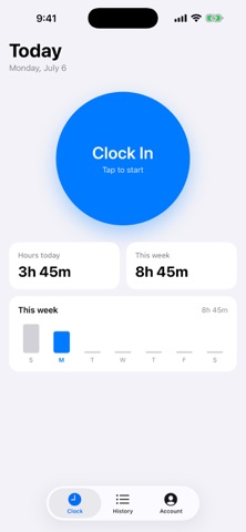 Clockwork Timecard screenshot
