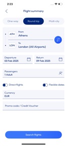 Aegean Airlines screenshot