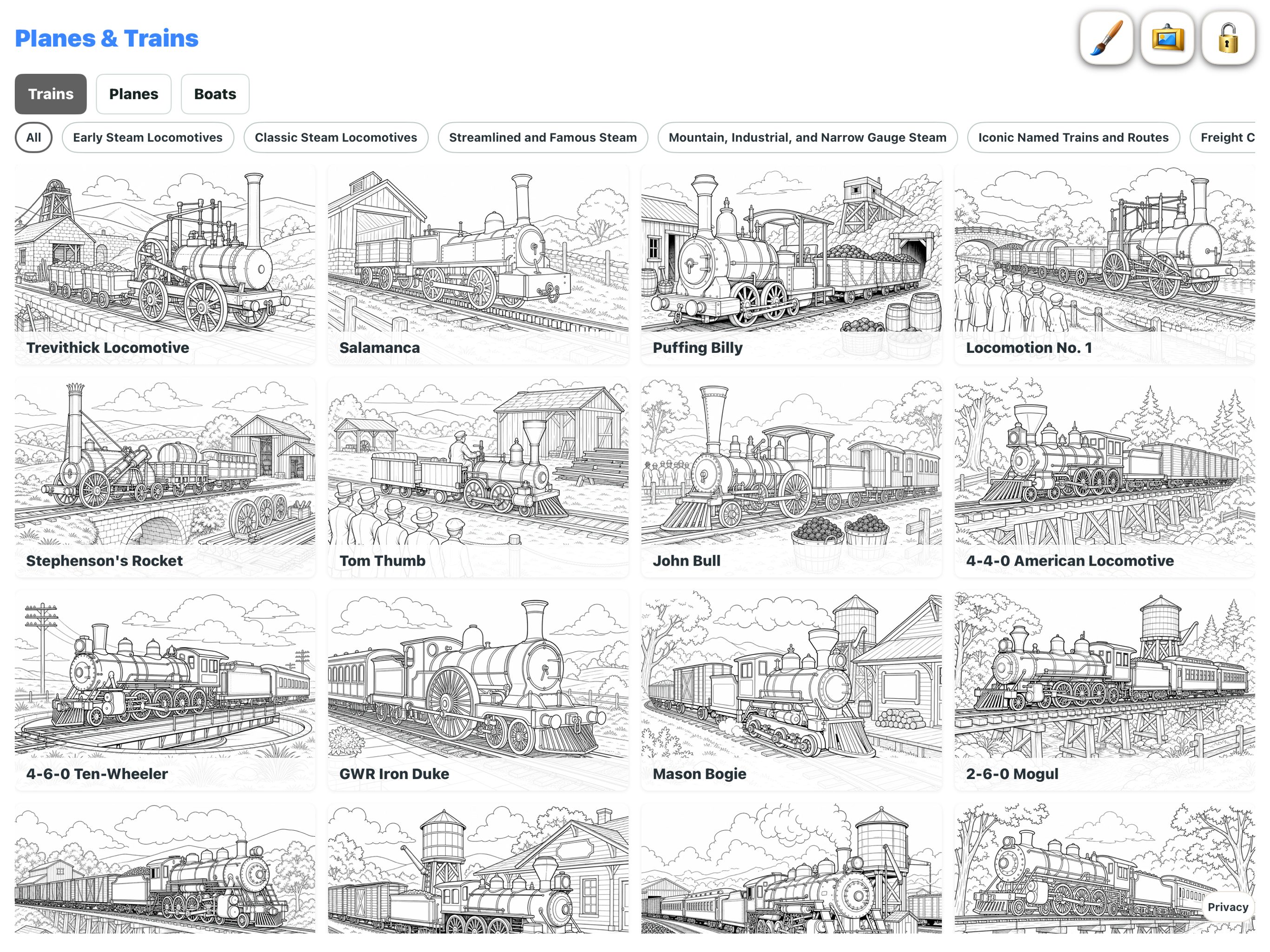 Kids Paint: Planes & Trains screenshot 12