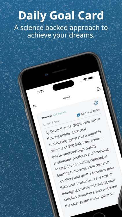 Daily Goal Card Reminder