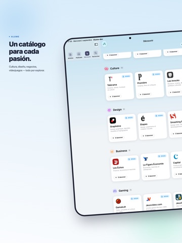 Alume : RSS & Podcasts IA iPad screenshot 4